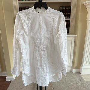 1920s Lion Dress Collarless Formal Tuxedo Shirt with Round Textured Bib